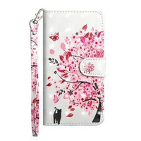 Flip case for Huawei P30 Lite, Wallet, cat & tree, white