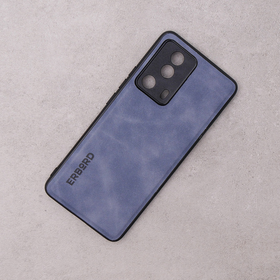 Case for Xiaomi 13 Lite, ERBORD Business, with metal plate for car mounts, blue