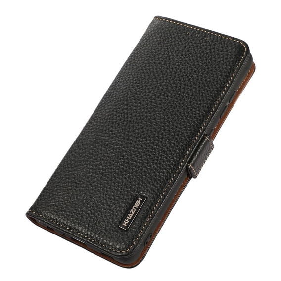 KHAZNEH RFID case for Samsung Galaxy S23, Litchi Texture, black