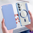 Flip case for Samsung Galaxy S24, RFID Wallet MagSafe CamShield, blue