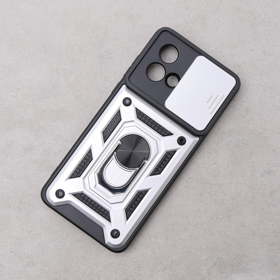 Case for Motorola Moto G84 5G, CamShield Slide, silver