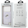 Karl Lagerfeld IML Glitter Karl & Choupette Heads Logo MagSafe Case for iPhone 17 Pro
