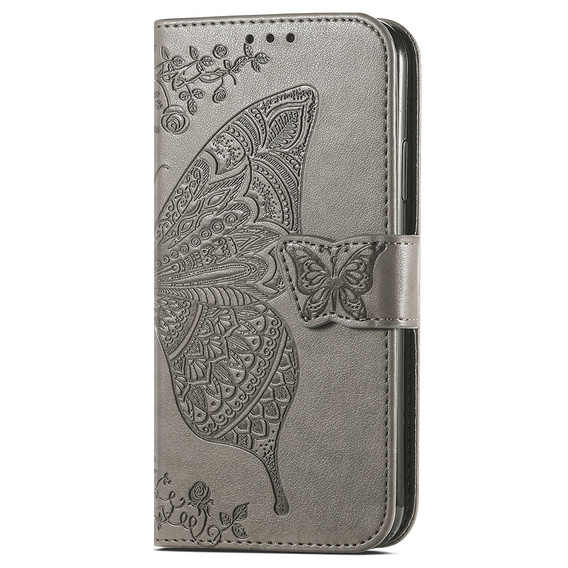 Flip case for Samsung Galaxy A05s, Butterfly, grey