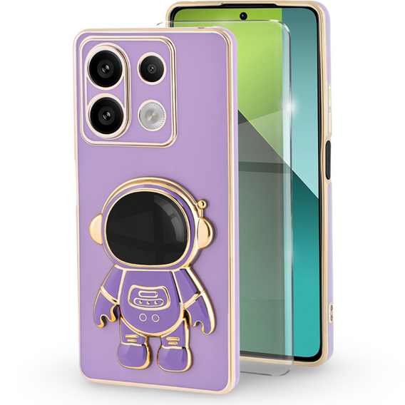 Case for Xiaomi Redmi Note 13 Pro 5G, Astronaut, purple + 9H Tempered Glass