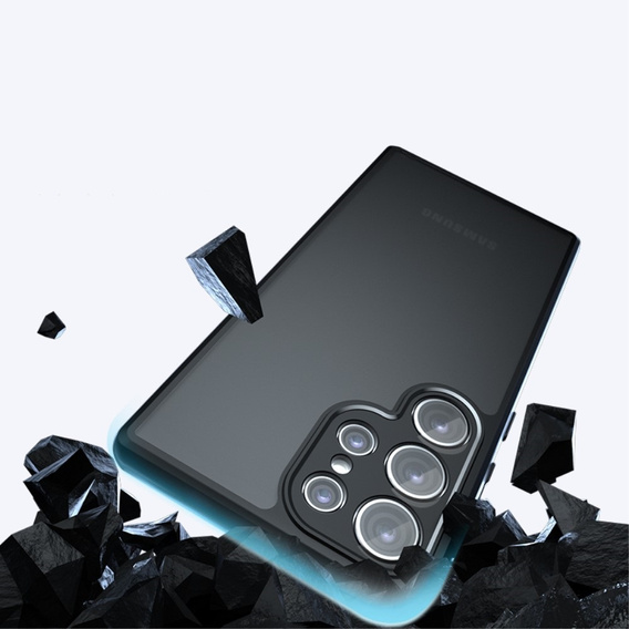 Case for Samsung Galaxy S24 Ultra, Fusion Hybrid, with camera protection, transparent / black