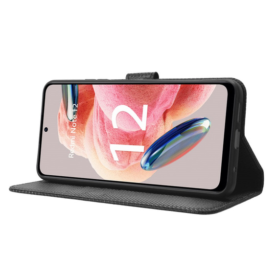 Flip case for Xiaomi Redmi Note 12 4G, Wallet Smart Magnet, black