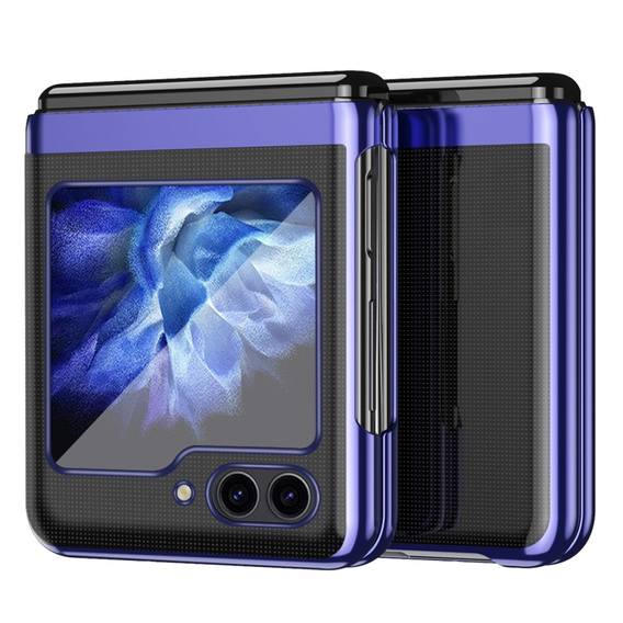 Case for Samsung Galaxy Z Flip7 FE / Z Flip6, PC Case, transparent / blue