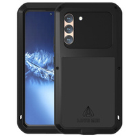 Love Mei Case for Samsung Galaxy S22+ Plus, armored with glass, black