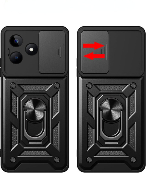 Case for Realme C63, CamShield Slide, black