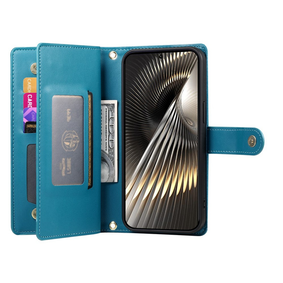 Flip case for Xiaomi Poco X7 Pro 5G, Wallet Zipper Pocket, blue