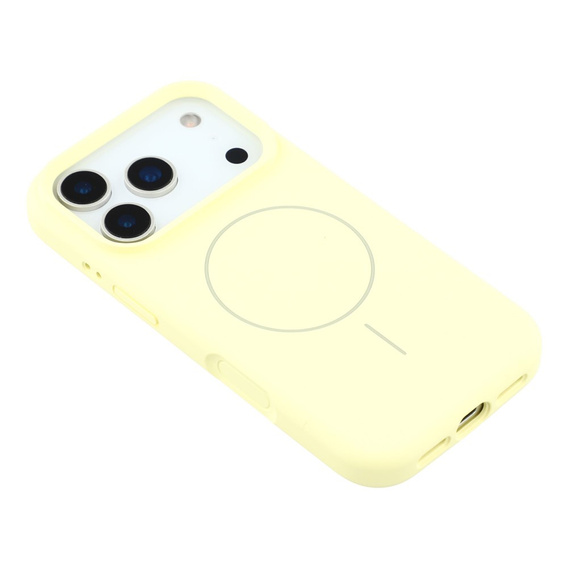 Silicone sleeve for iPhone 17 Pro, for MagSafe, anti-shock, yellow