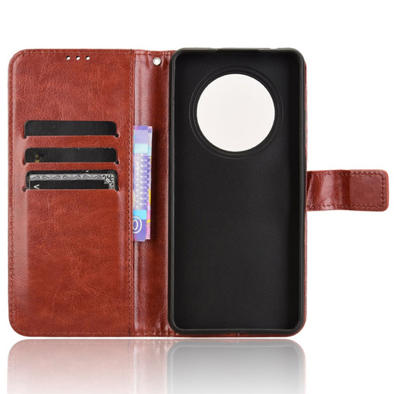 Flip case for Oppo Reno 12FS / 12F, Crazy Horse Wallet, brown