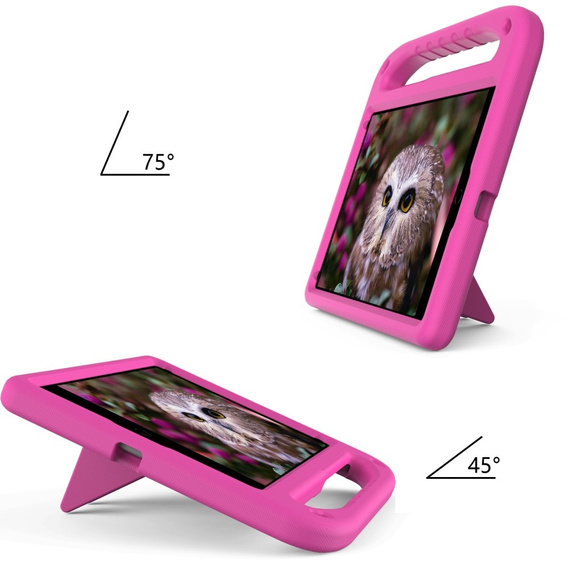 Children's case for iPad 10.2 2021 / 2020 / 2019, with handle, pink