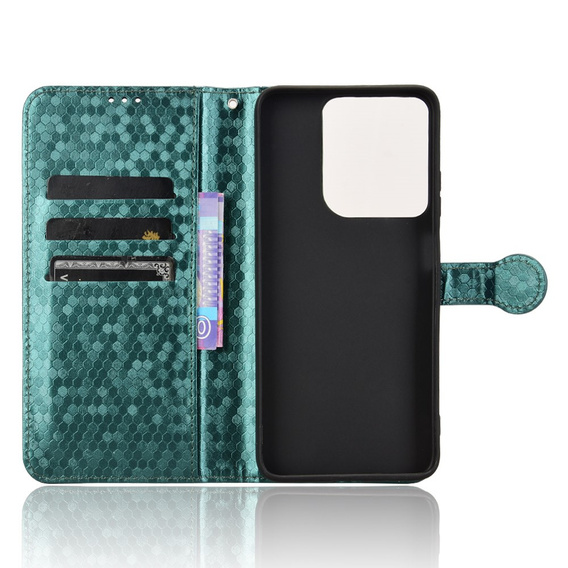 Flip case for Motorola Moto G86 Power 5G, Wallet Rhombus, green