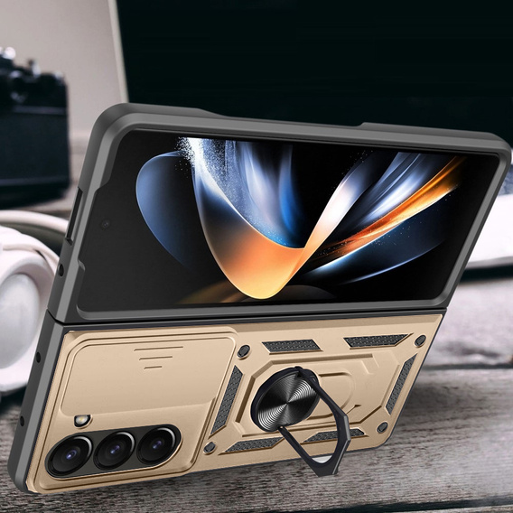 Case for Samsung Galaxy Z Fold5 5G, CamShield Slide, gold