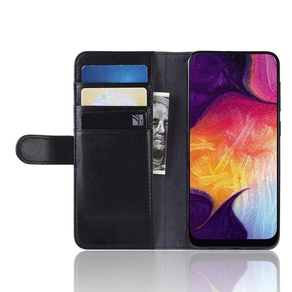 Flip case for Samsung Galaxy A50 / A30s, Leather Flexi Book, black