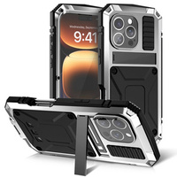 Armored case for iPhone 16 Pro, R-JUST, silver