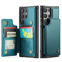 CASEME flip case for Samsung Galaxy S25 Ultra, Litchi Wallet, green