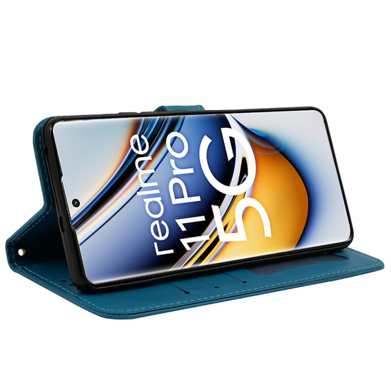 Flip case for Realme 11 Pro 5G / Pro+ 5G, Mandala Flower, blue