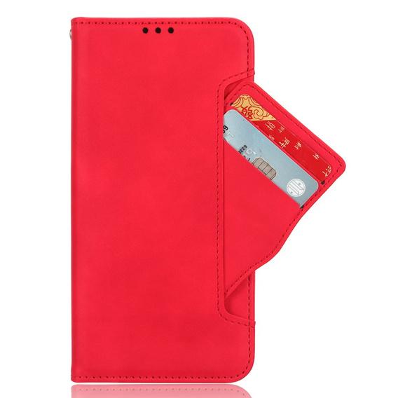 Flip case for Infinix Note 40 Pro, Card Slot, red