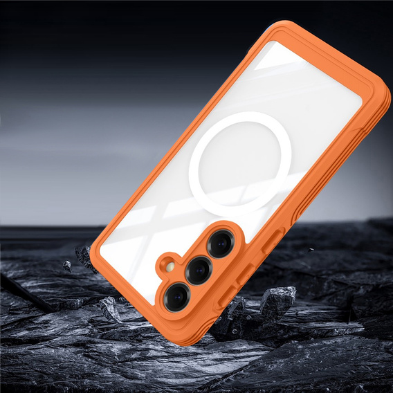 Shockproof case with glass, for MagSafe for Samsung Galaxy S26 Plus, orange