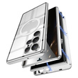 Magnetic Dual Glass MagSafe case for Samsung Galaxy S22 Ultra, silver