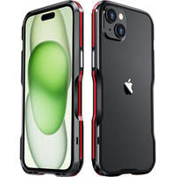 Case LUPHIE for iPhone 15 Plus, Armor Bumper, black / red