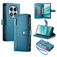Flip case for Xiaomi Redmi Note 14 Pro 5G / Poco X7 5G, Wallet Zipper Pocket, blue