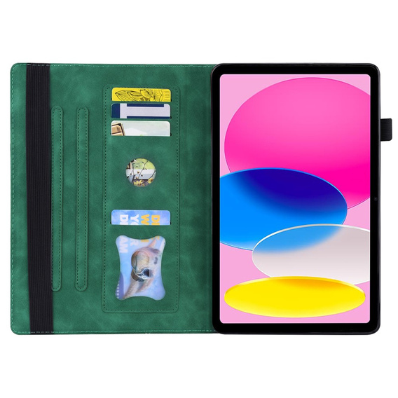 Case for iPad 10.9 2022 10 Gen, Classic, with space for stylus, green