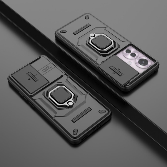 Case for Oppo Reno 11F 5G, KickStand Camera Lens, black
