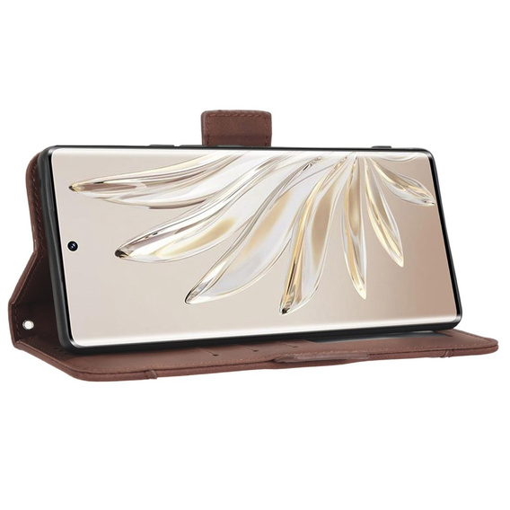 Flip case for Honor 70 5G, Card Slot, brown