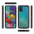 IP68 Waterproof Case for Samsung Galaxy A51 4G, Redpepper, black