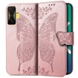 Flip case for Xiaomi Poco F4 GT, Butterfly, pink rose gold