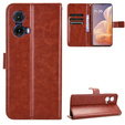 Flip case for Motorola Moto G85, Crazy Horse Wallet, brown