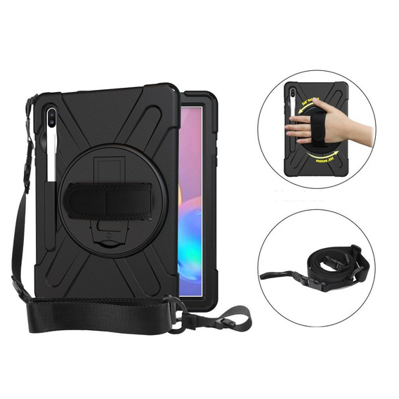 Armored Case for Samsung Galaxy Tab S6 T860/T865, protective 360 with stylus slot, black