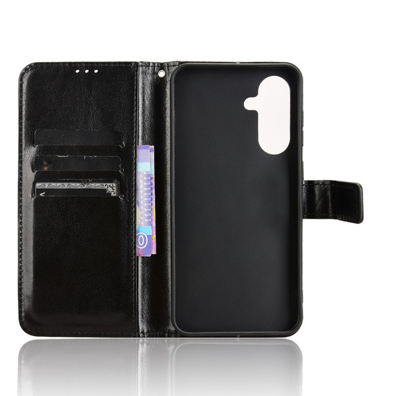 Flip case for Samsung Galaxy A56, Crazy Horse Wallet, black