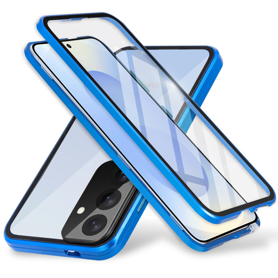 Case for Samsung Galaxy S25+ Plus, Magnetic Dual Glass, blue