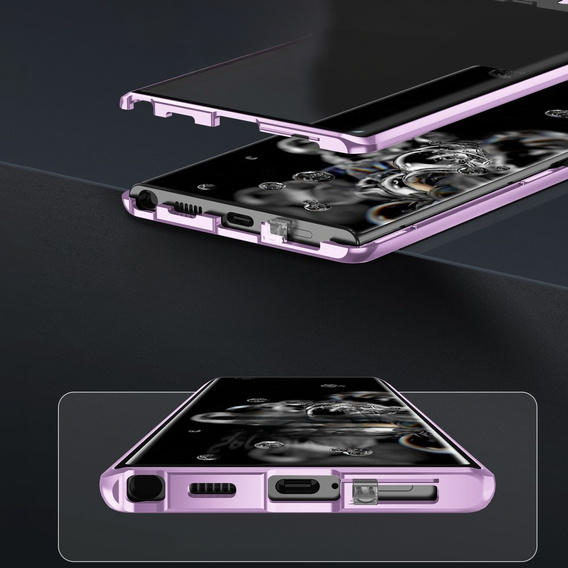 Magnetic Dual Glass MagSafe case for Samsung Galaxy S24, purple