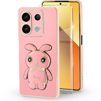 Case for Xiaomi Redmi Note 13 5G, Rabbit, pink + 9H Tempered Glass