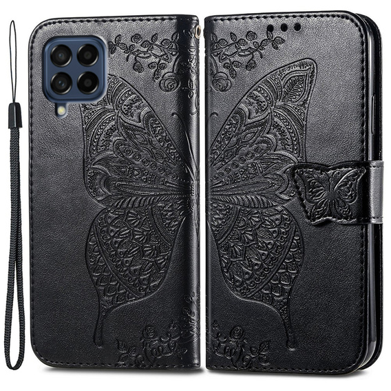 Flip case for Samsung Galaxy M53 5G, Butterfly, black