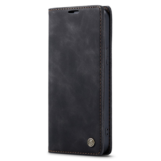 CASEME case for iPhone 14, Leather Wallet Case, black