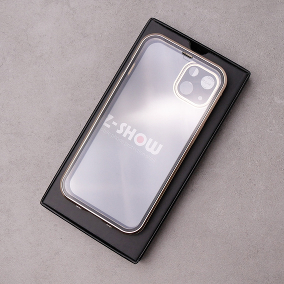 Case for iPhone 13, Magnetic Dual Glass, gold