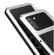 Love Mei Case for Samsung Galaxy S21 FE, armored with glass, silver