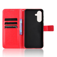 Flip case for Samsung Galaxy A56, Crazy Horse Wallet, red