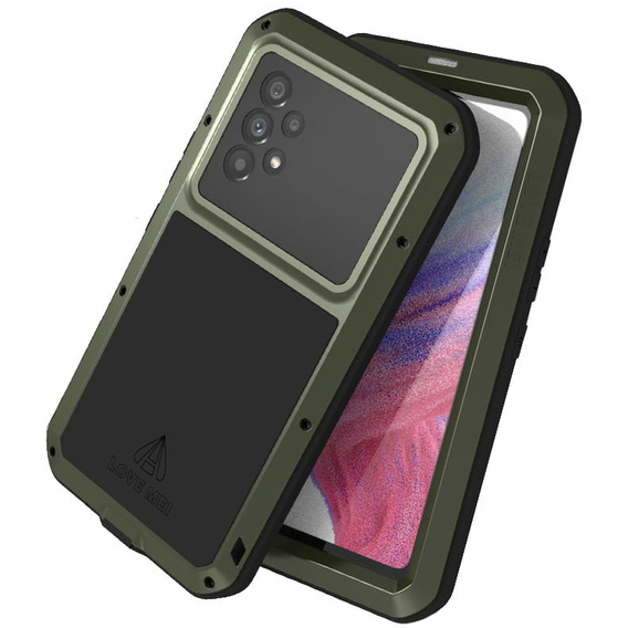 Love Mei Case for Samsung Galaxy A53 5G, armored with glass, green