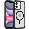 Case with frame for iPhone 11, for MagSafe, transparent / black
