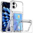 Case for iPhone 16, Card Holder Kickstand, transparent