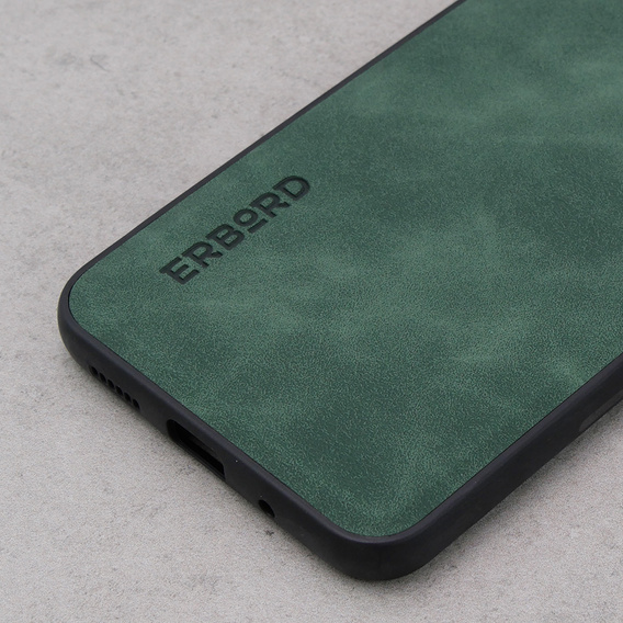 Case for Xiaomi Redmi 12C, ERBORD Business, with metal plate for car mounts, green