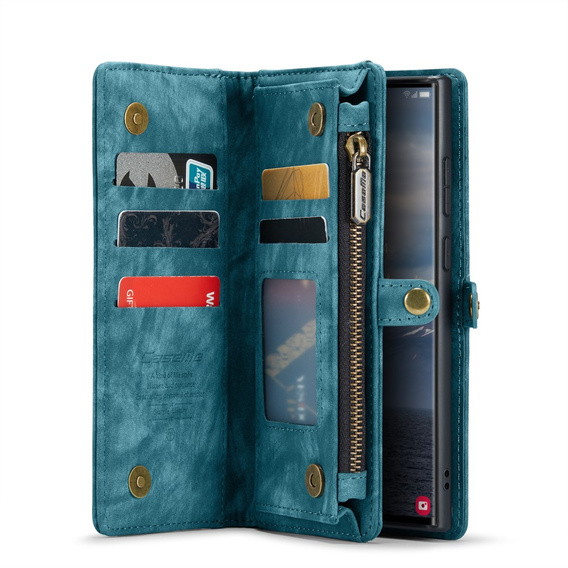 CASEME case for Samsung Galaxy S25 Ultra, Retro Leather Wallet, with strap, green