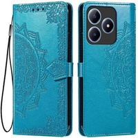 Flip case for Realme C61, Mandala, blue